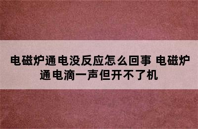 电磁炉通电没反应怎么回事 电磁炉通电滴一声但开不了机